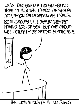 XKCD on blind trials