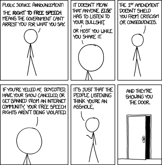 XKCD cartoon – Free speech